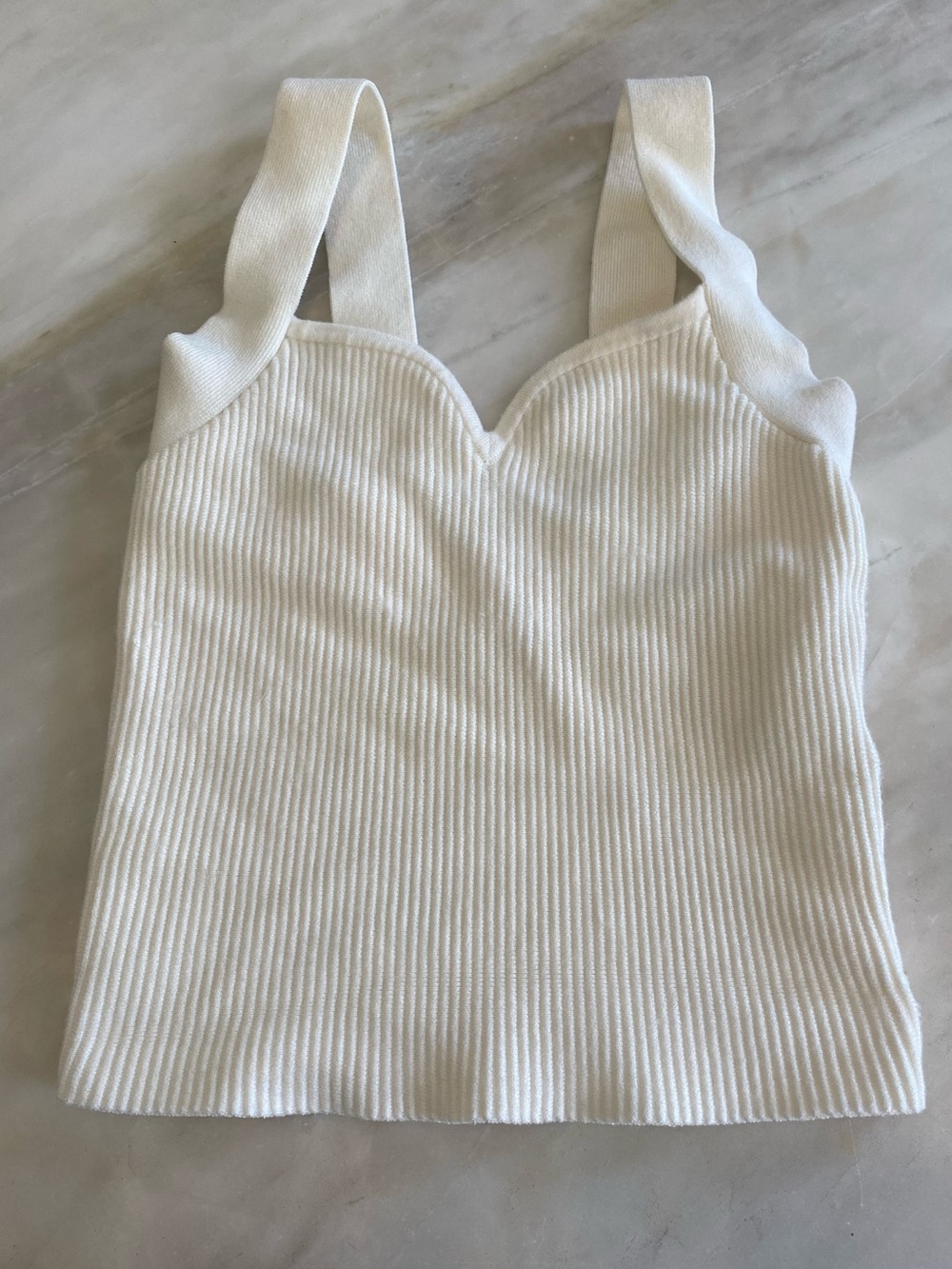 abercrombie White Ribbed sweetheart Neck Tank Top size XS